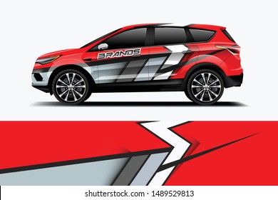 Company branding Car decal wrap design vector. Graphic abstract stripe racing background kit designs company car dekal

