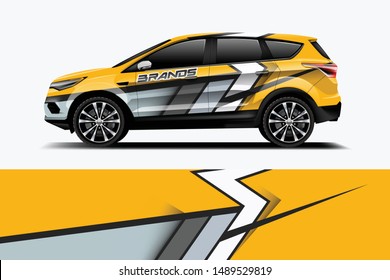 Company branding Car decal wrap design vector. Graphic abstract stripe racing background kit designs company car dekal

