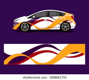 Company branding Car decal wrap design vector. Graphic abstract shapes designs company car