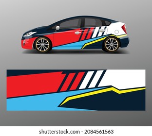 Company branding Car decal wrap design vector. Graphic abstract shapes designs company car