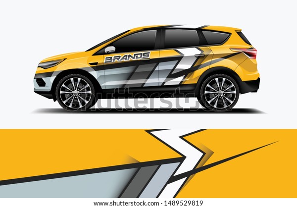 Company branding Car decal wrap design vector.\
Graphic abstract stripe racing background kit designs company car\
dekal\
\
