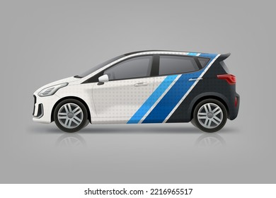 Company branding Car mockup editable vector tempalte. Abstract branding background on corporate Car. Branding vehicle mock-up