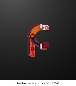 Company branding logo of initial letters on black. Flat cartoon industrial wire or tube design of ABC typeface