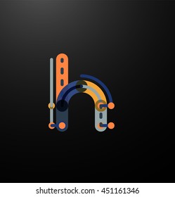 Company branding logo of initial letters on black. Flat cartoon industrial wire or tube design of ABC typeface