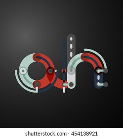 Company branding logo of initial letters on black. Flat cartoon industrial wire or tube design of ABC typeface