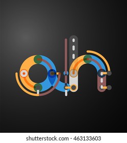 Company branding logo of initial letters on black. Flat cartoon industrial wire or tube design of ABC typeface