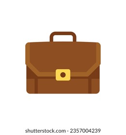 Company briefcase icon flat vector. Work bag. Business case isolated