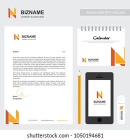 Company brochure with creative design vector with n logo