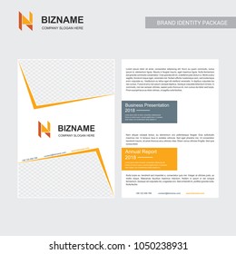 Company brochure with creative design vector with n logo