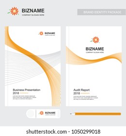 Company brochure with creative design vector also with flower lo