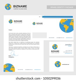 Company brochure design with company card and stationary items v