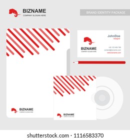 Company brochure design with red theme and elephant logo vector