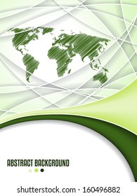 Company brochure design with scribbled world map