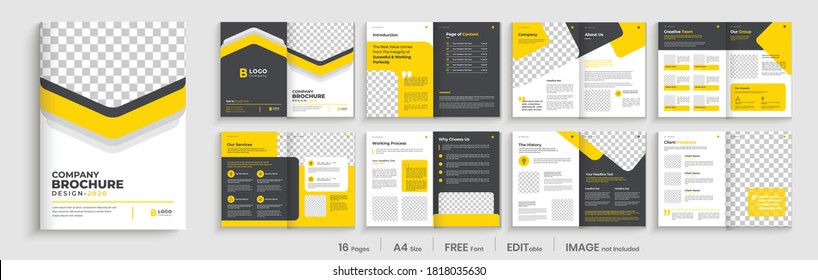 company brochure template design, Brochure template layout design,minimal business brochure design, annual report minimal company profile design.