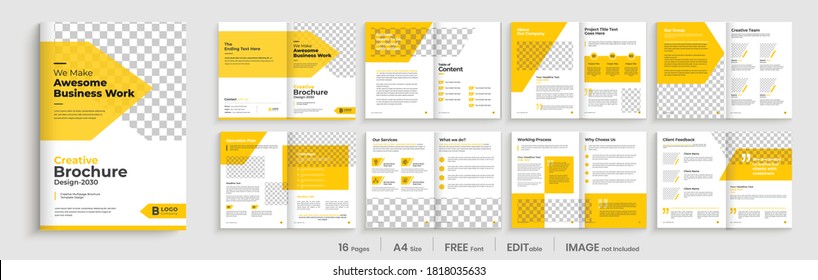 company brochure template design, Brochure template layout design,minimal business brochure design, annual report minimal company profile design.