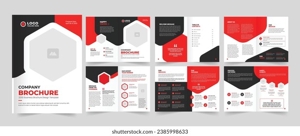 Company brochure template layout design, multi pages business brochure template