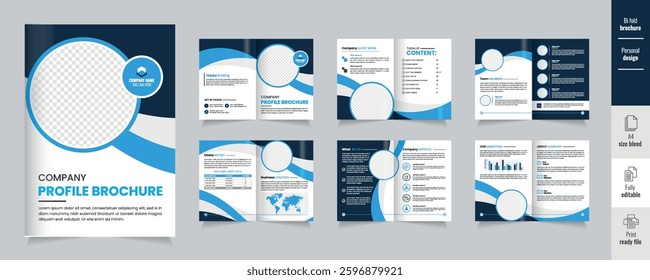 Company brochure template, multi-page brochure design, corporate brochure, professional layout, modern catalog, branding