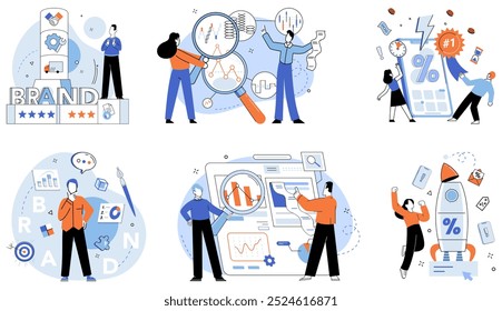 Company build vector illustration. Management, conductor, orchestrates harmonious performance tasks within company Company build concept, puzzle, assembles fragments vision and execution into coherent