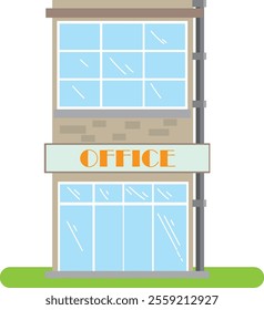 Company building in flat style. Vector Illustration