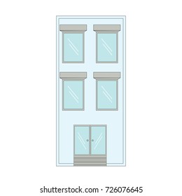 Company building in flat style. Vector Illustration