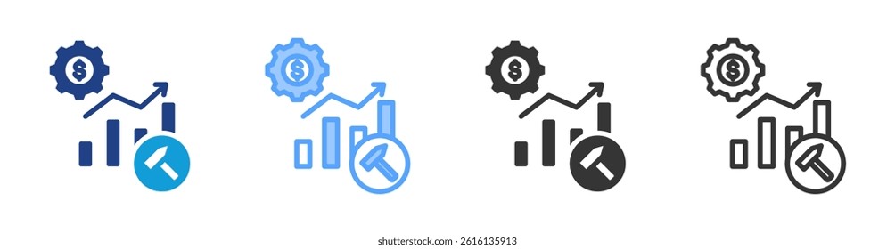 Company Building icon set multiple style collection