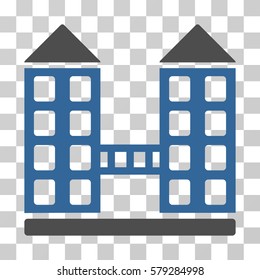 Company Building icon. Vector illustration style is flat iconic bicolor symbol, cobalt and gray colors, transparent background. Designed for web and software interfaces.