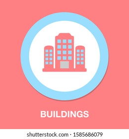 Company Building Isolated On White Background. Vector Company Building Illustration. Flat Style Company Building Icon