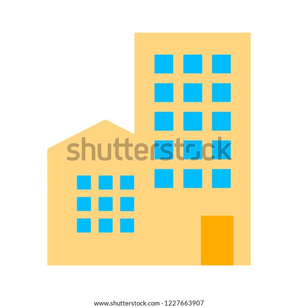 Company building isolated on white background. Vector Company building