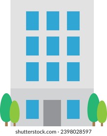 Edificio de empresa de estilo sencillo y plano.