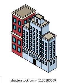 Company buildings isometric