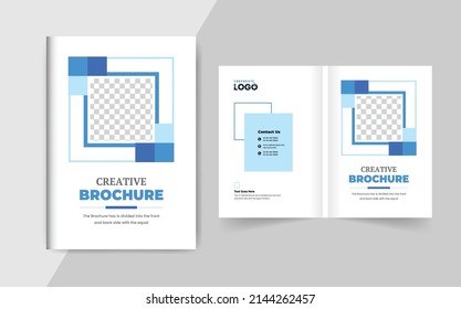 Company business brochure cover page annual report book cover corporate business profile design template colorful modern abstract creative elegant bi fold magazine cover page design layout theme