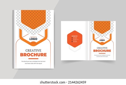 Company business brochure cover page annual report book cover corporate business profile design template colorful modern abstract creative elegant bi fold magazine cover page design layout theme