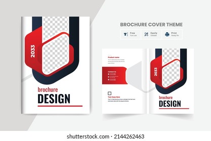 Company business brochure cover page annual report book cover corporate business profile design template colorful modern abstract creative elegant bi fold magazine cover page design layout theme