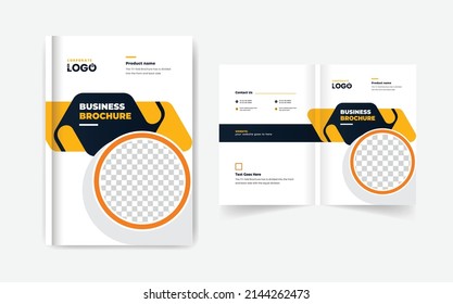 Company business brochure cover page annual report book cover corporate business profile design template colorful modern abstract creative elegant bi fold magazine cover page design layout theme