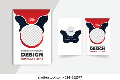 Company business brochure cover page annual report book cover corporate business profile design template colorful modern abstract creative elegant bi fold magazine cover page design layout theme