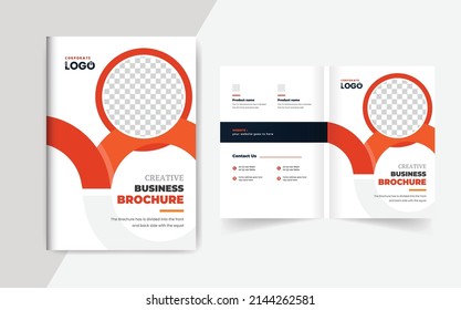 Company business brochure cover page annual report book cover corporate business profile design template colorful modern abstract creative elegant bi fold magazine cover page design layout theme