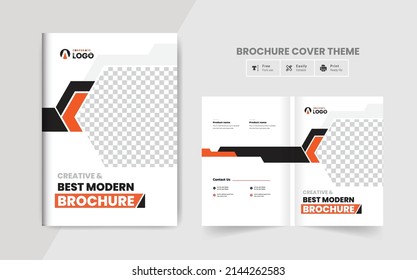 Company business brochure cover page annual report book cover corporate business profile design template colorful modern abstract creative elegant bi fold magazine cover page design layout theme