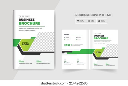 Company business brochure cover page annual report book cover corporate business profile design template colorful modern abstract creative elegant bi fold magazine cover page design layout theme