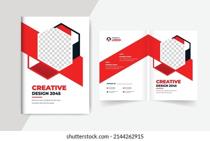 Company business brochure cover page annual report book cover corporate business profile design template colorful modern abstract creative elegant bi fold magazine cover page design layout theme