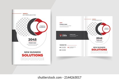 Company business brochure cover page annual report book cover corporate business profile design template colorful modern abstract creative elegant bi fold magazine cover page design layout theme