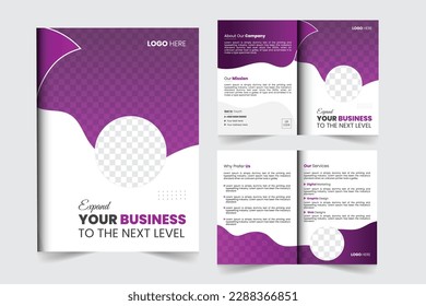 Company business brochure cover page annual report book cover corporate business profile design template colorful modern abstract creative elegant bi fold magazine cover page design layout theme