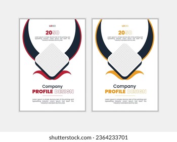 Company business brochure cover page Or annual report book cover template with 2 color variation