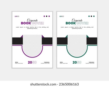 Company business brochure cover page Or annual report book cover template with 2 color variation