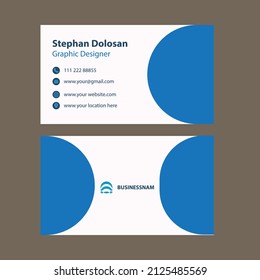 Company business card in blue color Free Vector