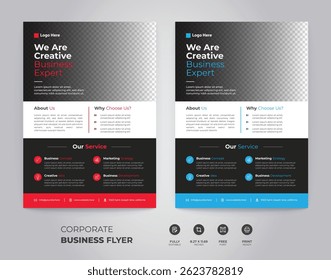 Modelo de design de panfleto de negócios da empresa marketing, promoção, publicidade, publicação, folha de rosto.