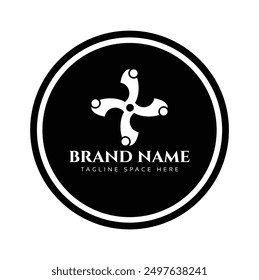 A Company business logo in black circle