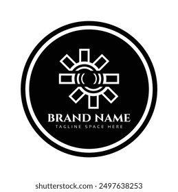 A Company business logo in black circle