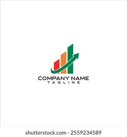 Company Business logo with graphic icons in green, red and orange colors