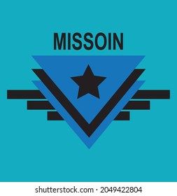 Company business logo, triangle square and star symbol simple vector logo in blue and black color 