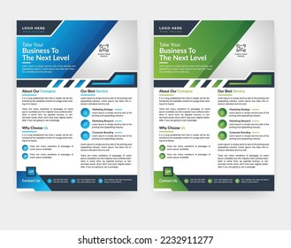 Company business modern flyer template design in A4 size